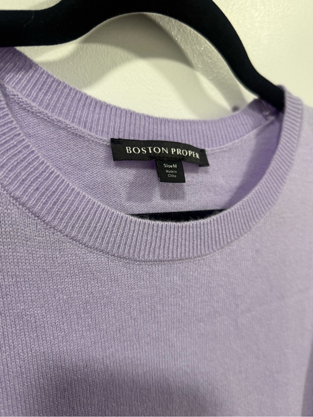 Boston Proper Lilac Button-Cuff Cashmere Sweater size M - Picture 3 of 4